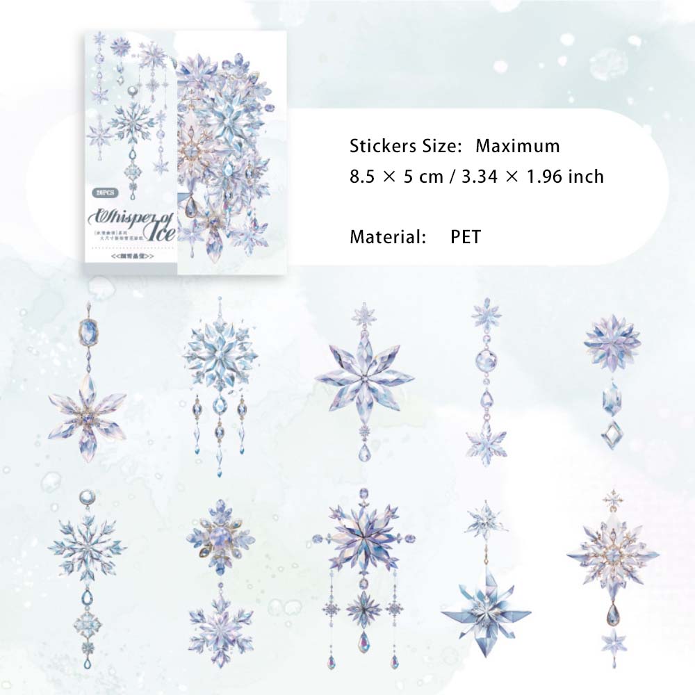 20 Pcs Snowflake PET Stickers BJYY