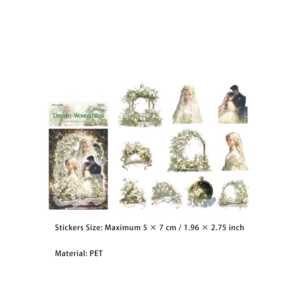 20 Pcs Glitter Lover Themed PET Stickers HDJS