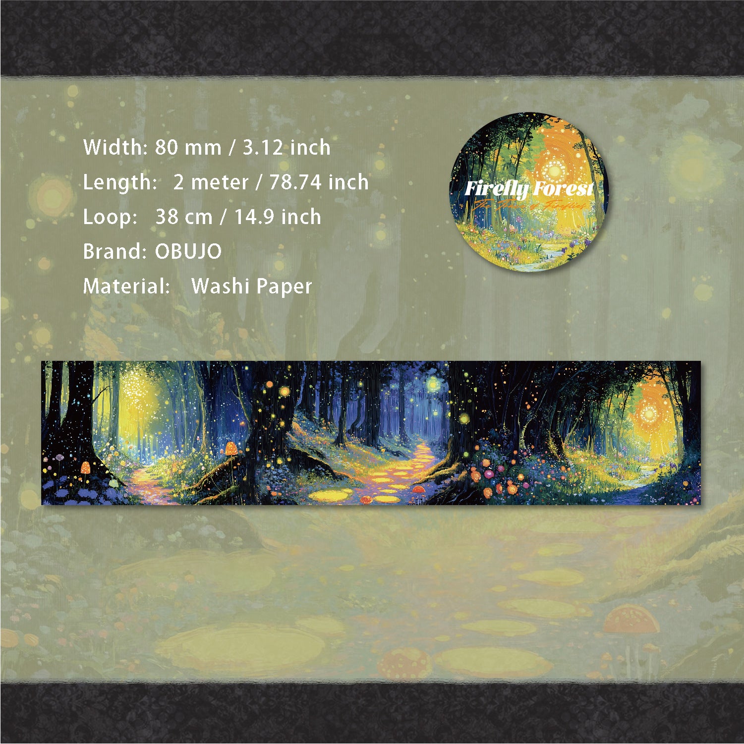 1 Roll Fantasy Forest Washi Tape YZSXL