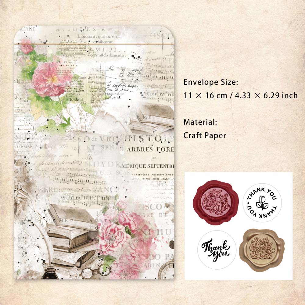 3 Pcs Envelopes with Sealing Sticker YFXL