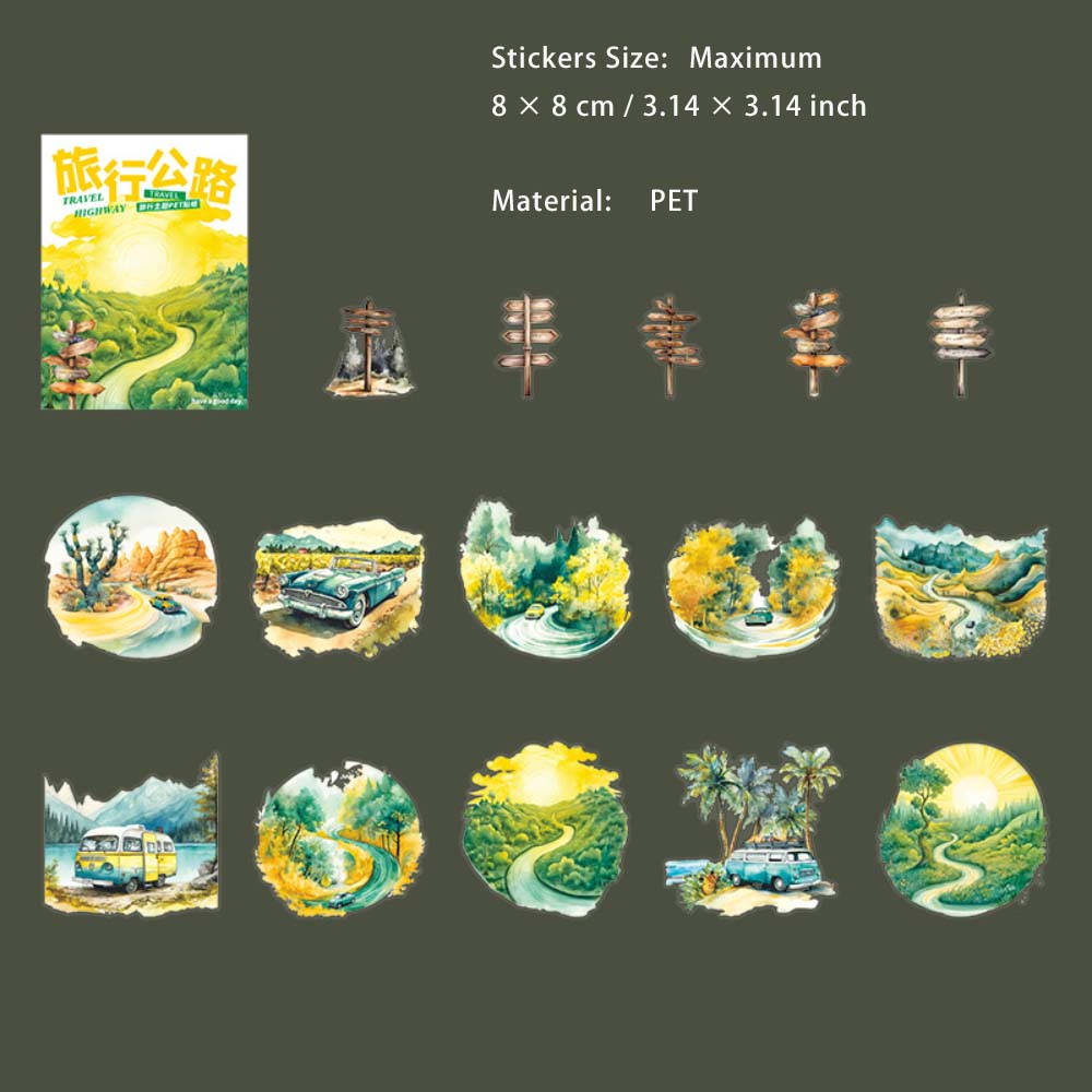 30 Pcs Seasonal Travel PET Stickers LXGL