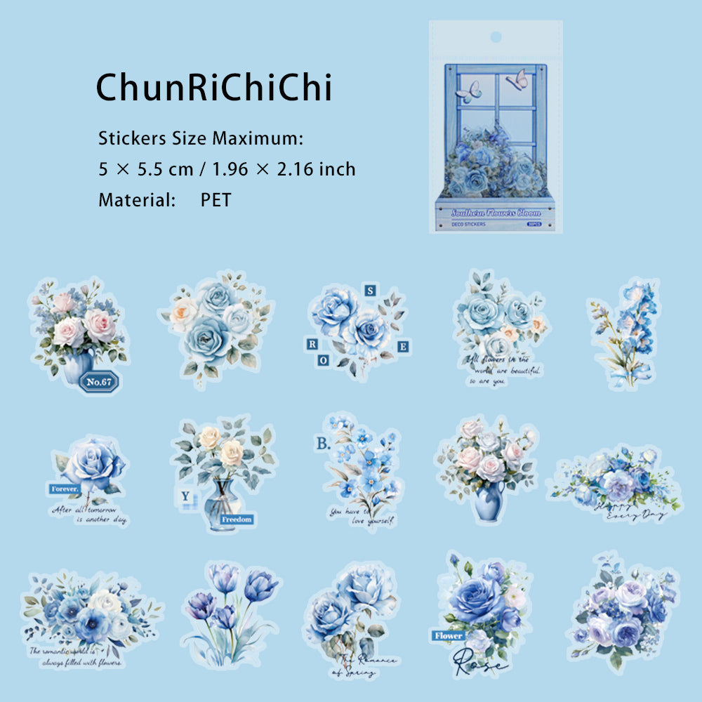 30 Pcs PET Flower Stickers NCHQ