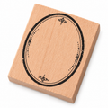 Classic Oval Frame Wooden Stamp on a white background
