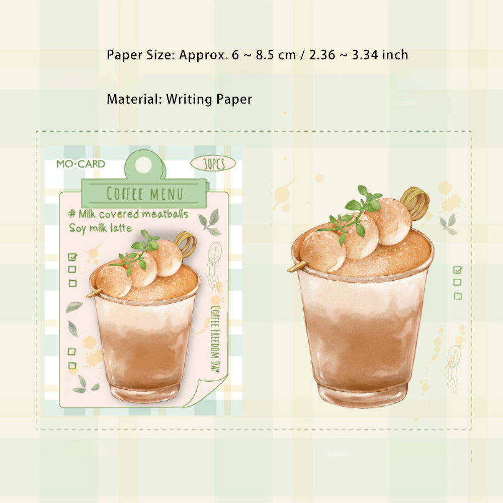 30 Sheets Coffee Shaped Notepad Paper KFZYR