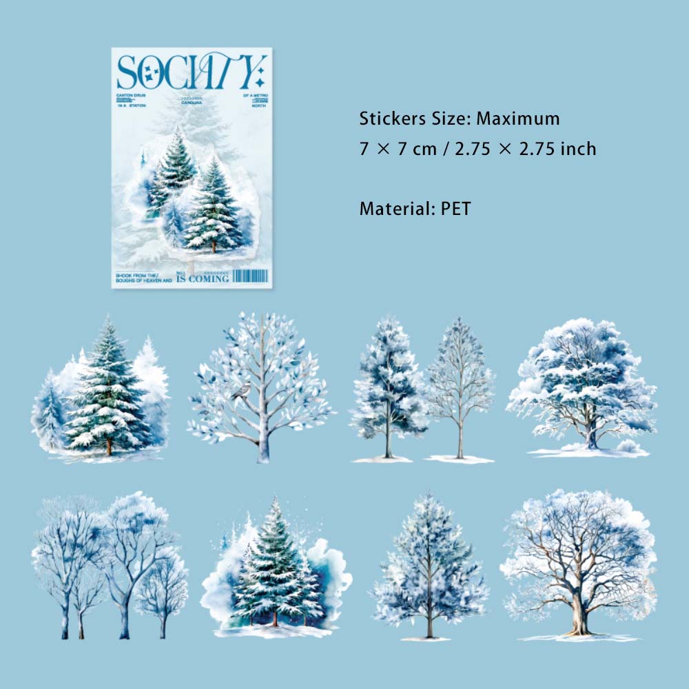 16 Pcs Winter Tree Stickers SLGH