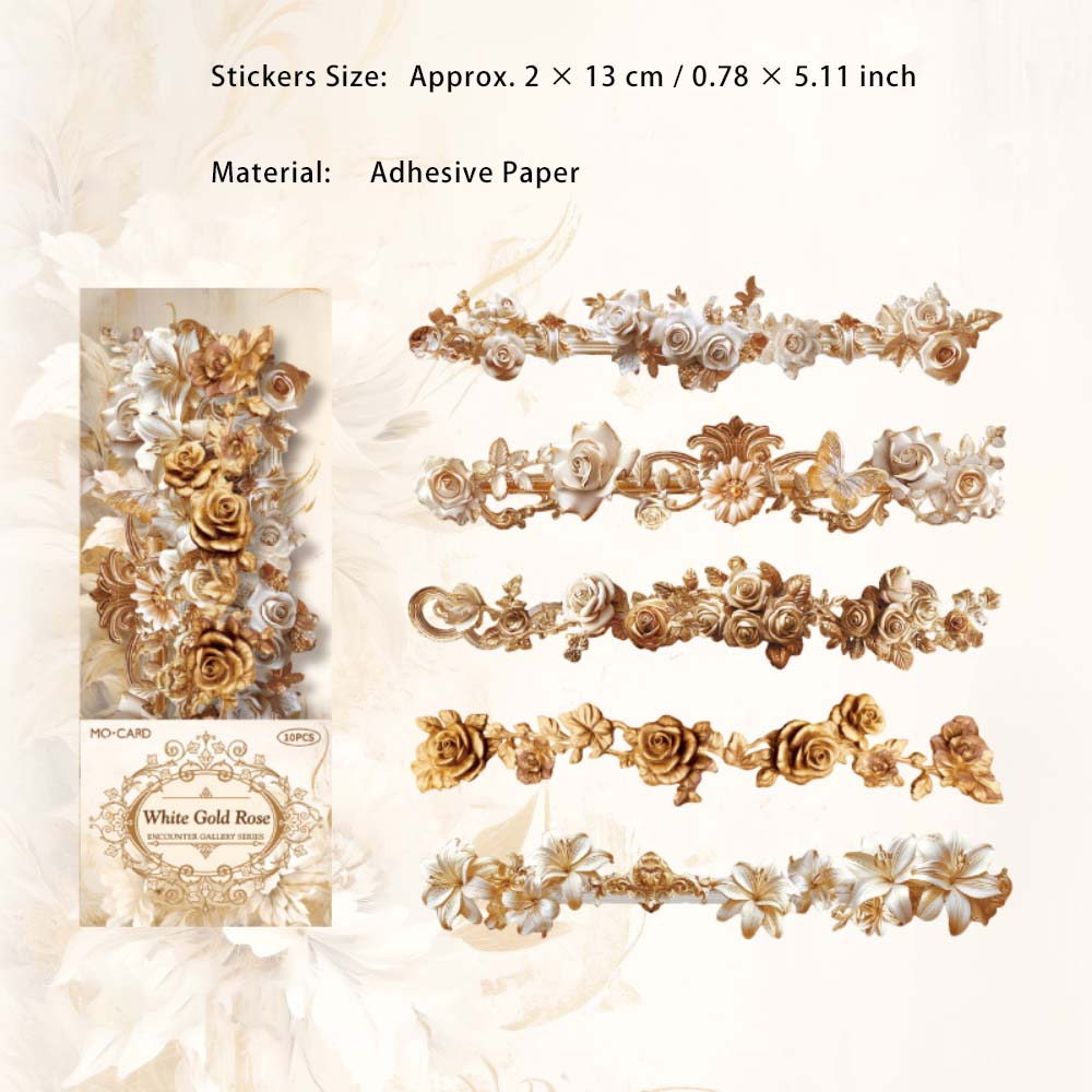 10 Pcs Long Flower Stickers XHCL