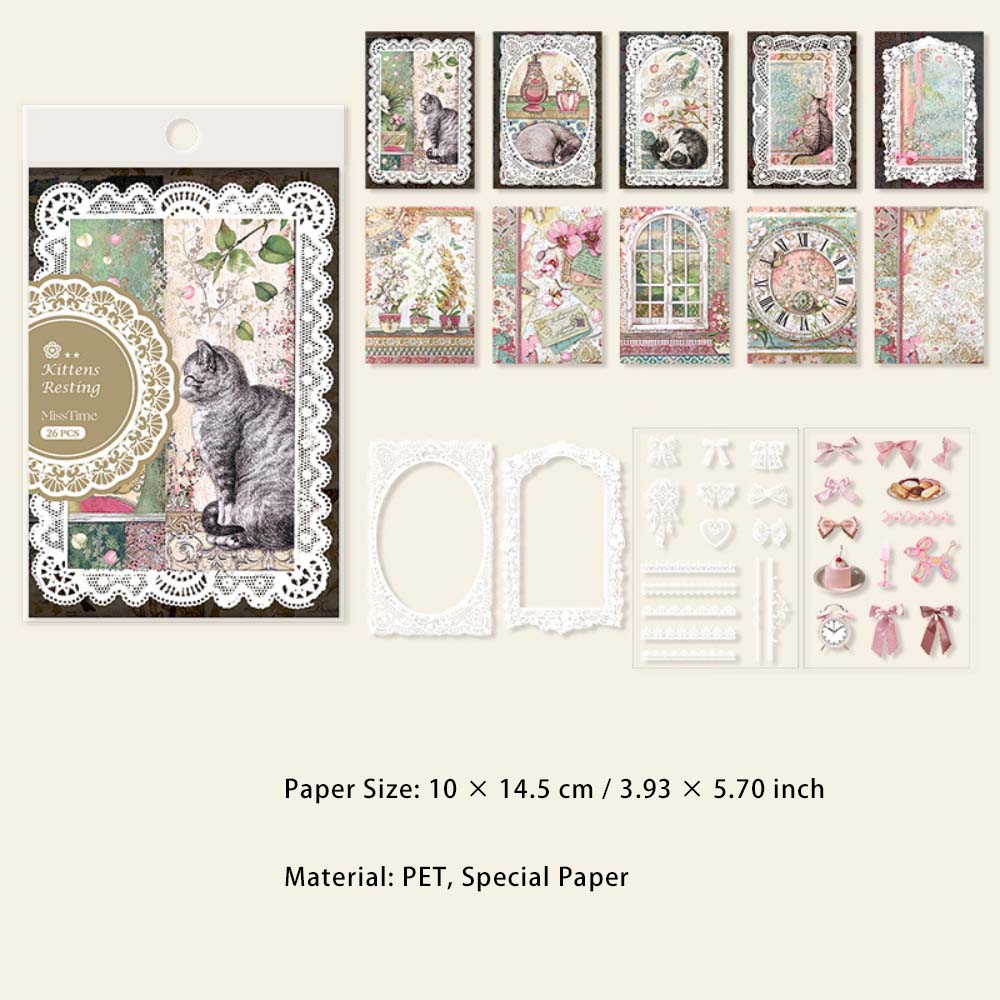 26 Pcs Scrapbook Paper and Stickers Kit LSTHJ