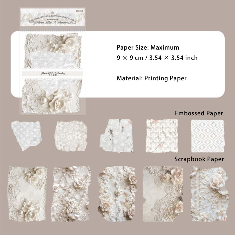 20 Pcs Embossed Paper and Scrapbook Paper FHRY