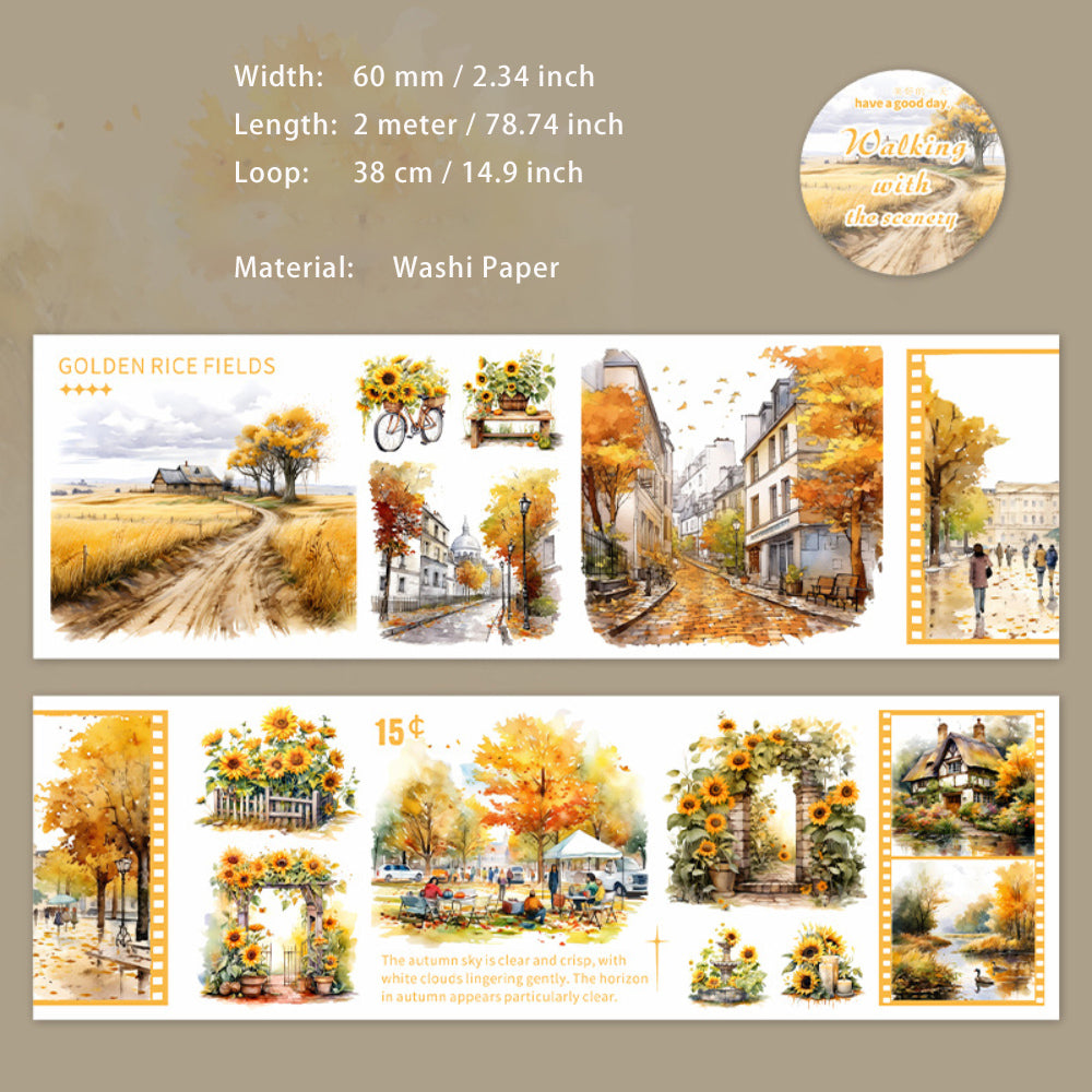 1 Roll Seasonal Landscape Washi Tape YFJTX