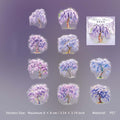 10 Pcs Purple Flower Vine PET Stickers ZTHM