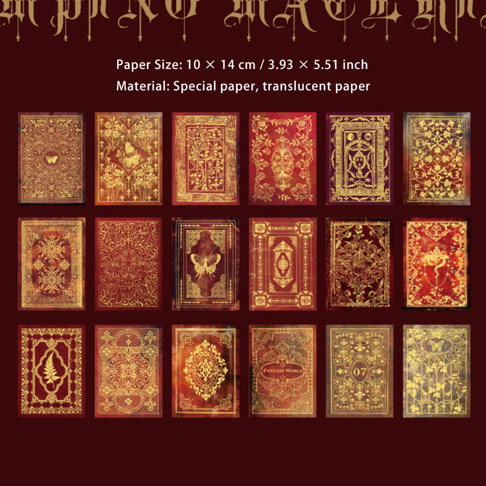 36pcs Vintage Gold Foiled Scrapbook Paper MHSJ