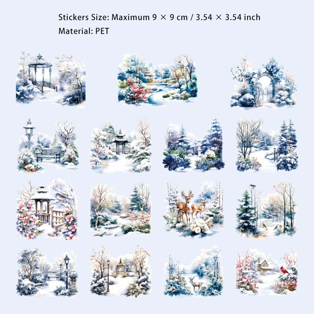 30 Pcs Winter Themed PET Stickers DJLQ