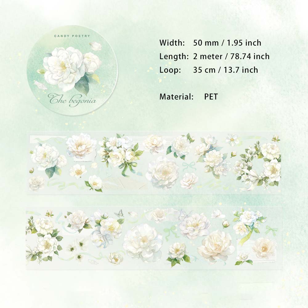 1 Roll Shell Lihgt Flower PET Tape HYHS