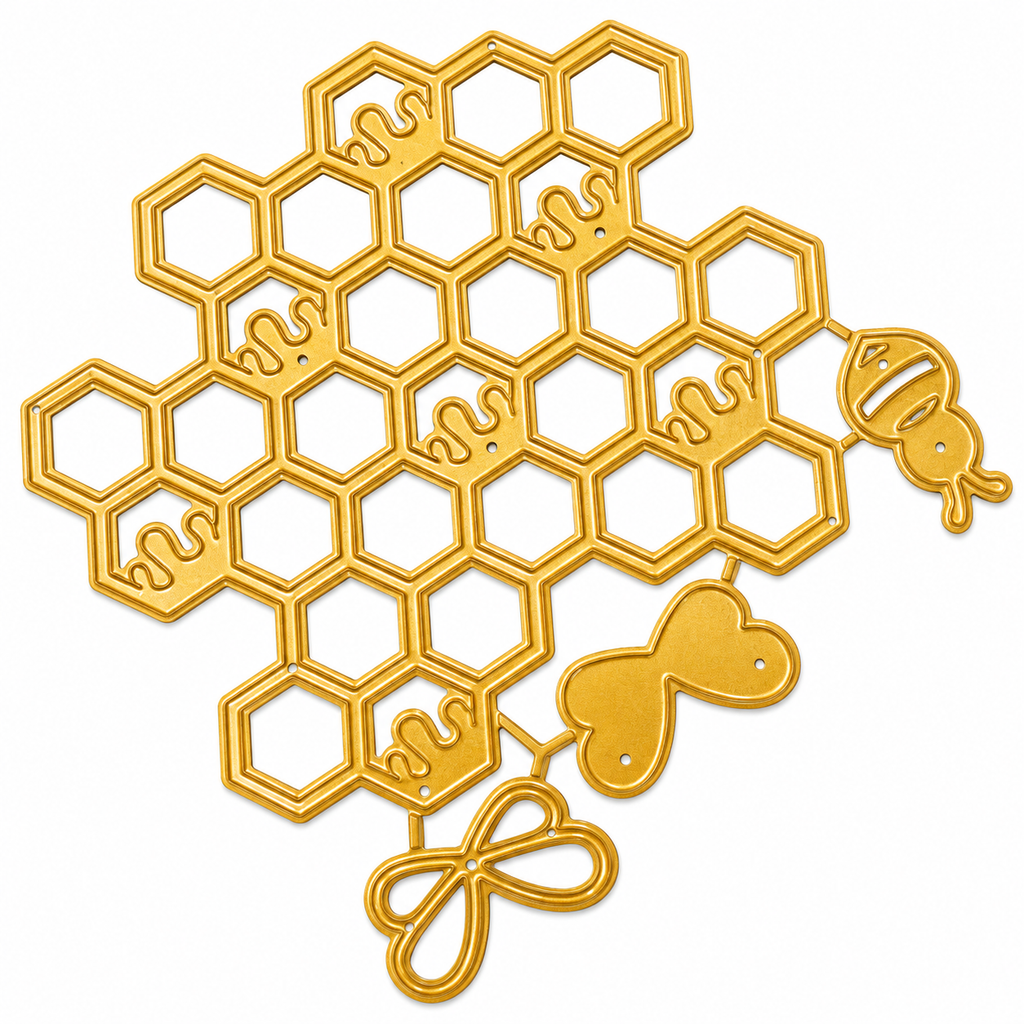 Honeycomb Bee Scrapbook Cutting Dies on pure white background