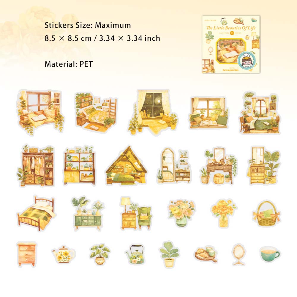 25 Pcs Lifestyle PET Stickers SHXMH
