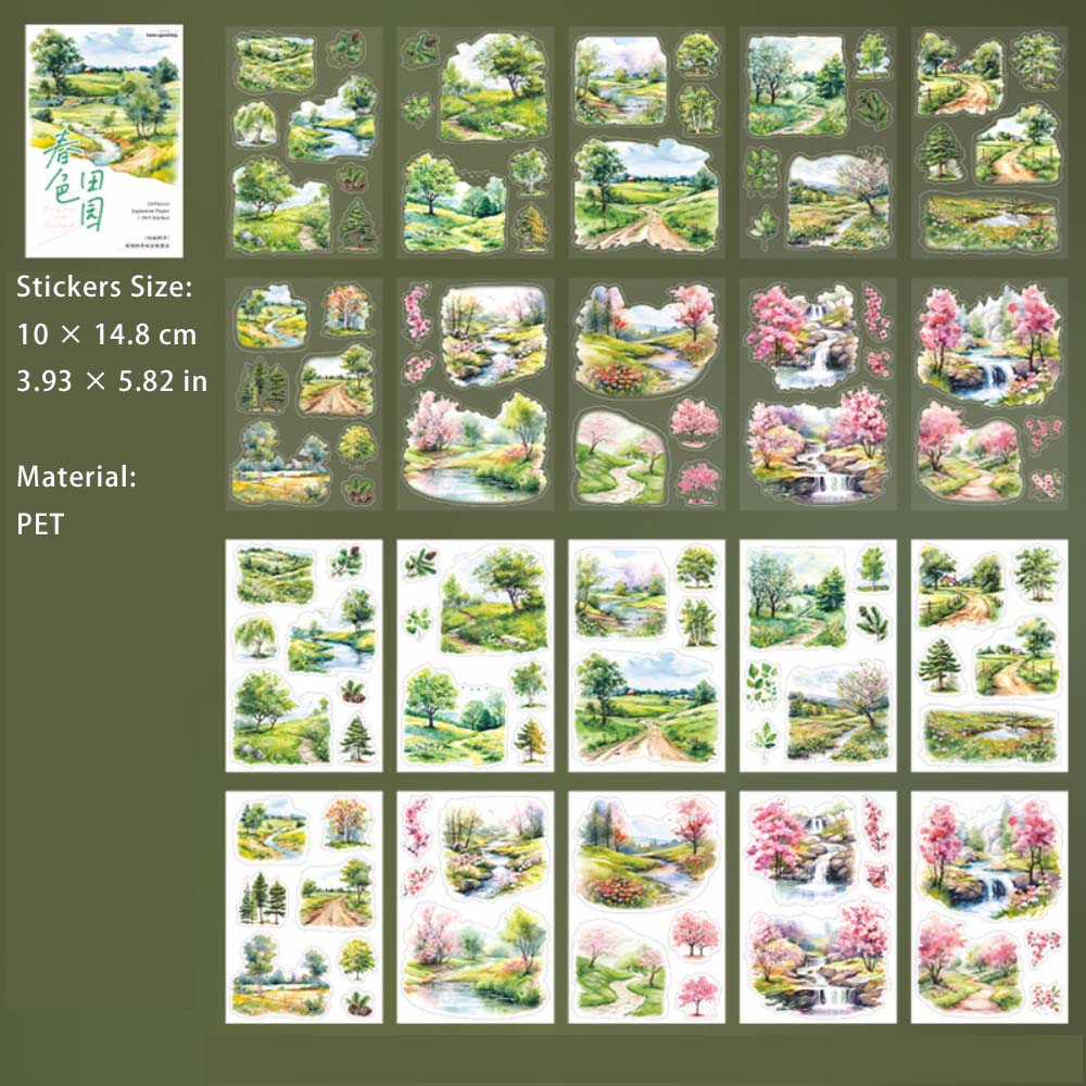 20 Sheets Wild Landscape PET Stickers TYSJ