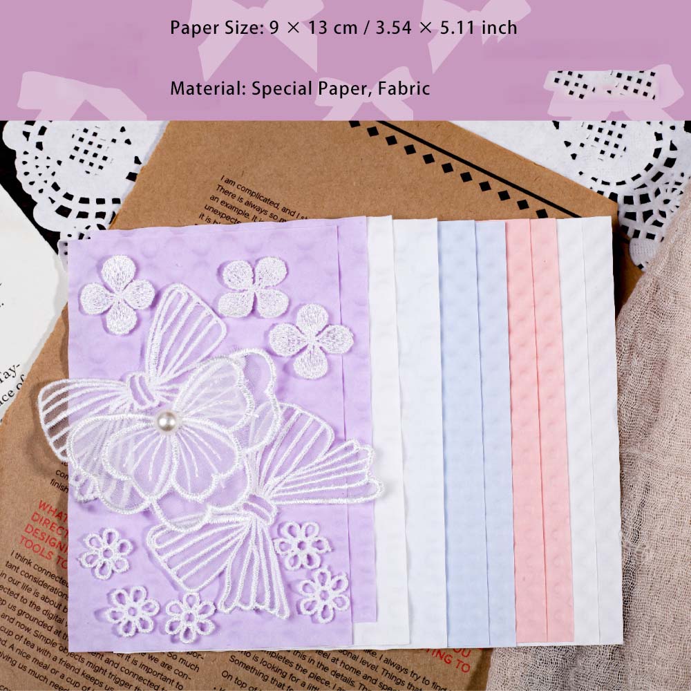 21 Sheets Embossed Paper and Lace Flowers CBXL