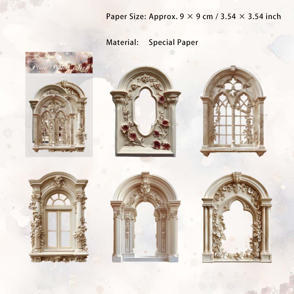 10 Pcs Vintage Door Windows Scrapbook Paper HJLM