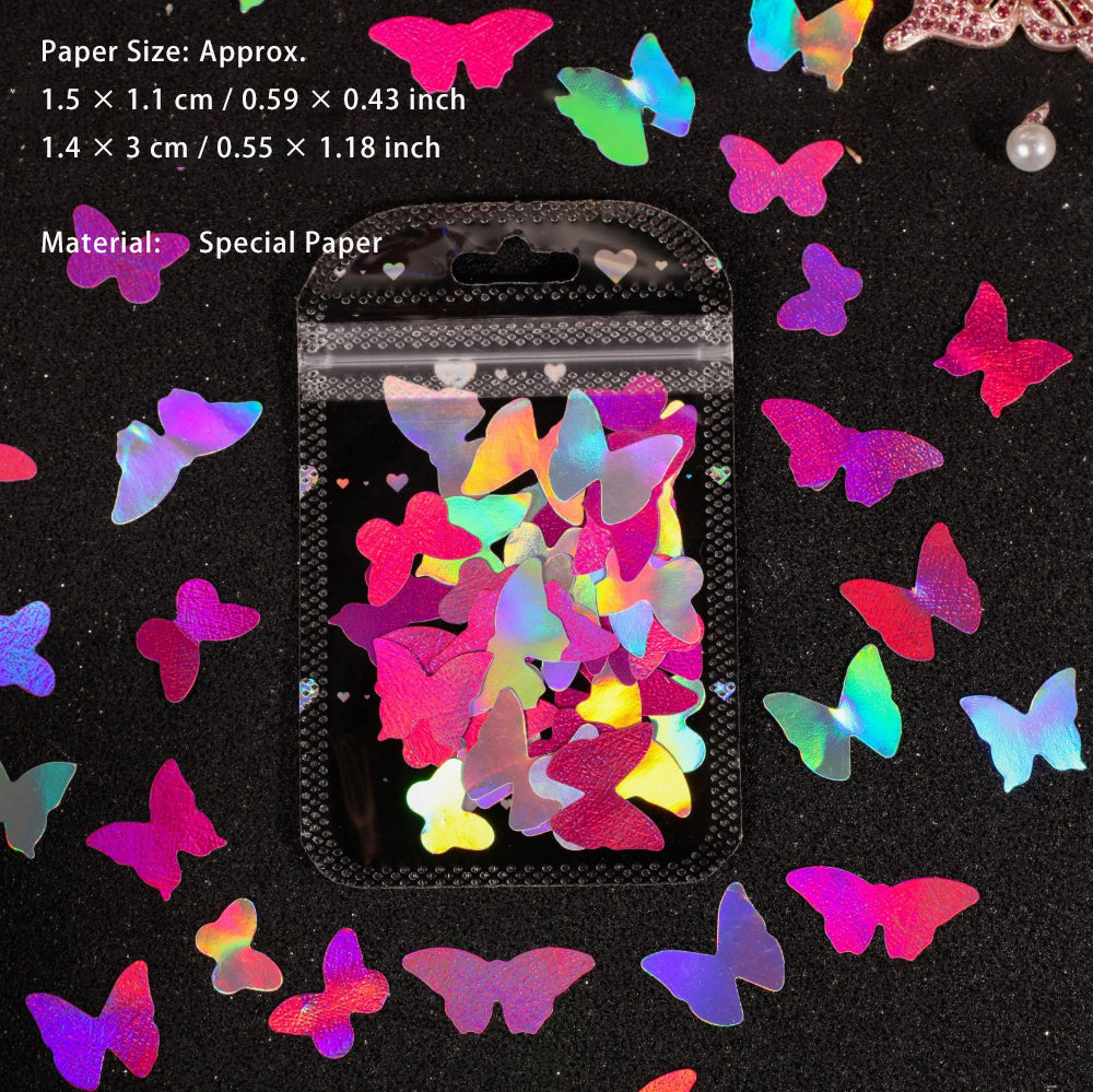 40 Pcs Holographic Paper Butterfly  DYXL