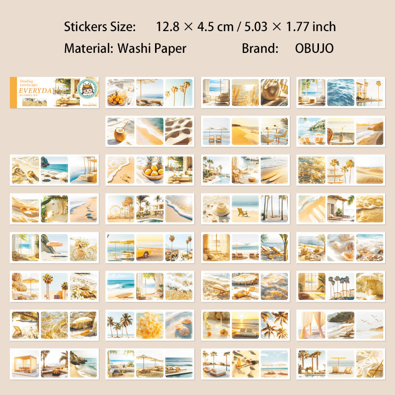 30 Sheets Landscape Washi Stickers Book MRZYFJ