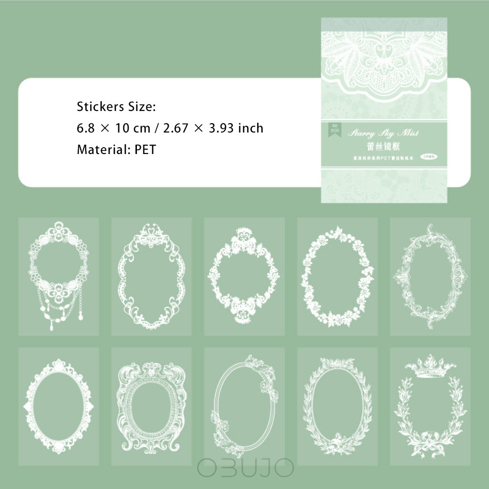 20 Sheets PET Lace Stickers Book XCLS