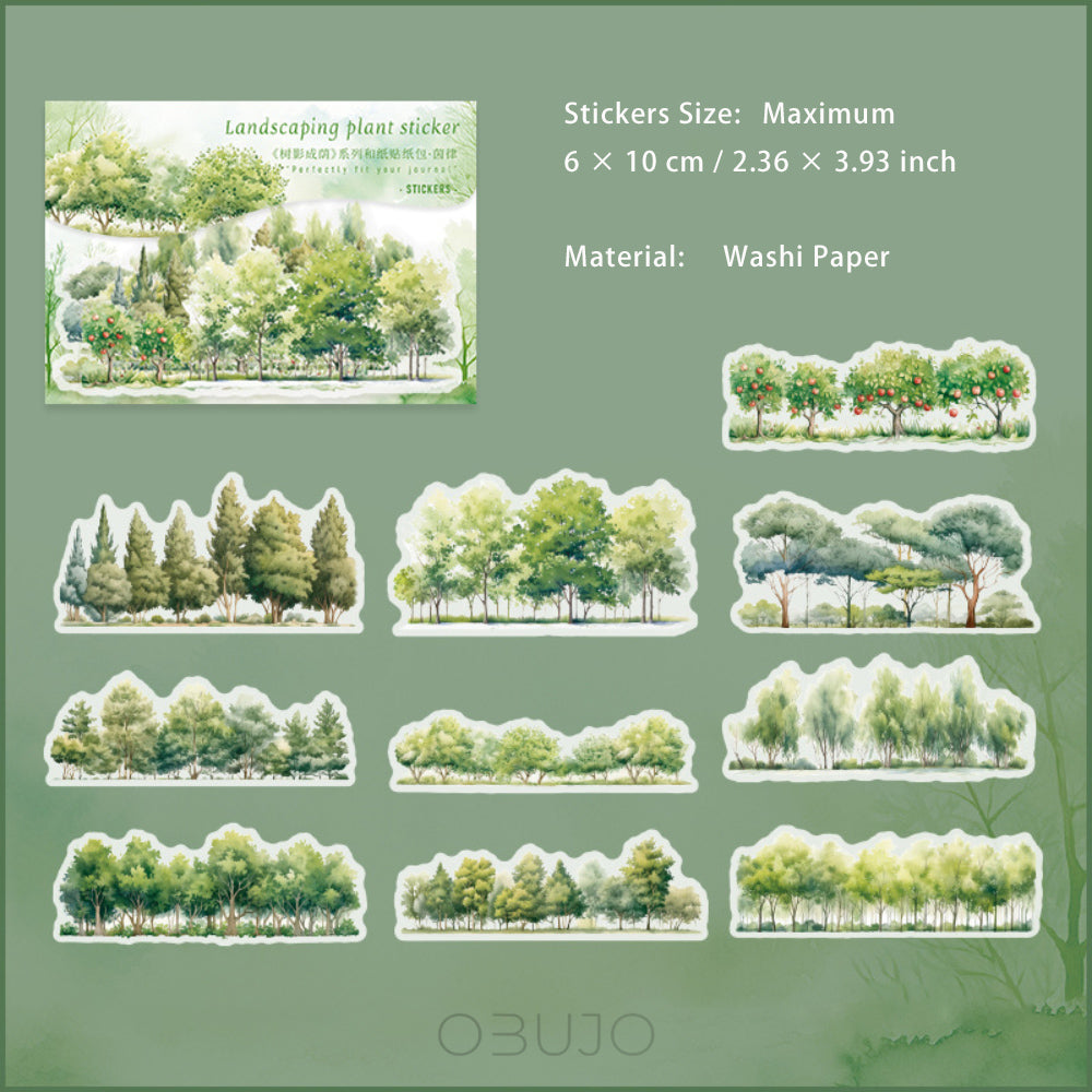 20 Pcs Seasonal Tree Forest Washi Stickers SYCY