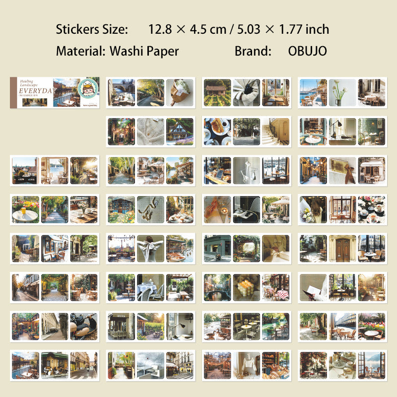 30 Sheets Landscape Washi Stickers Book MRZYFJ