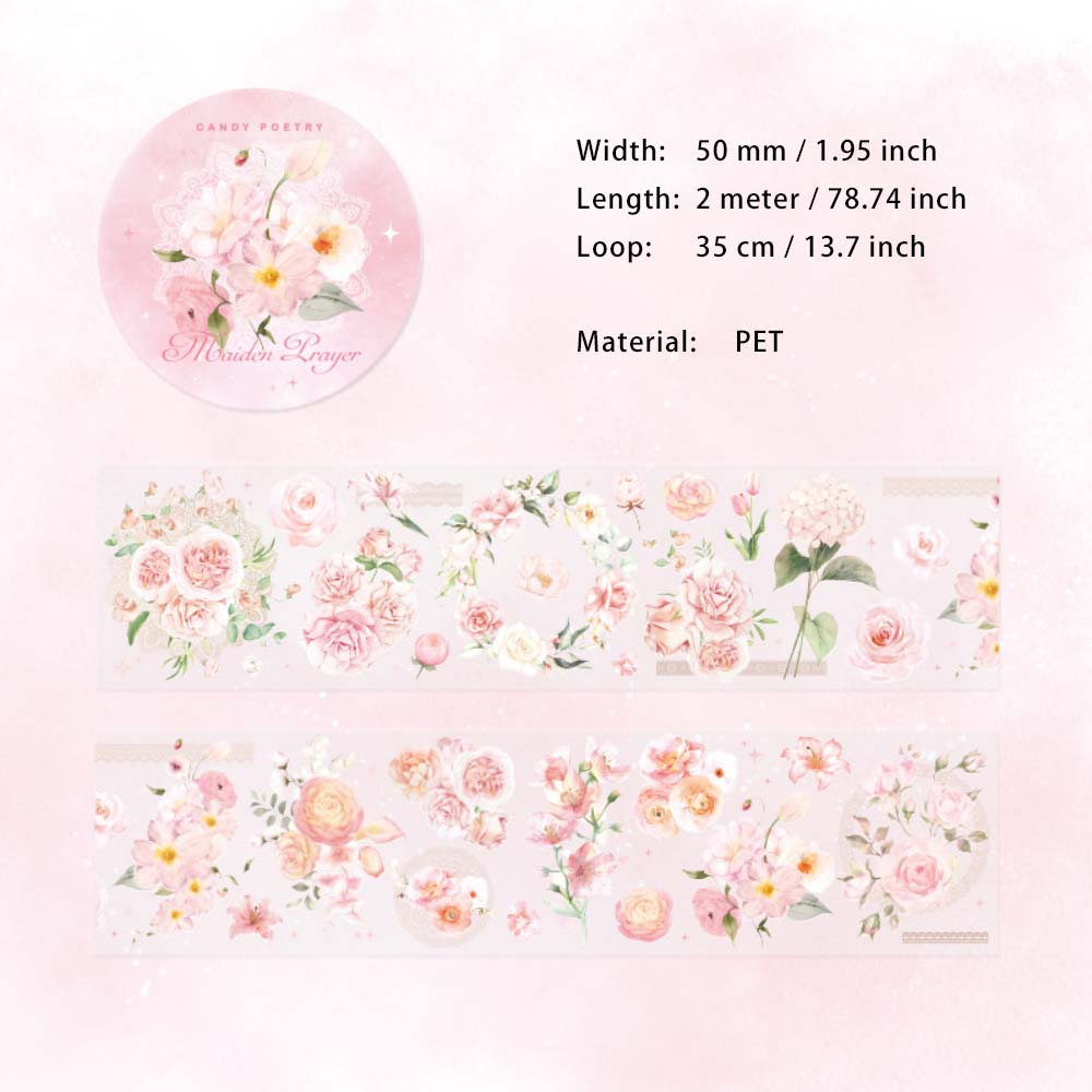 1 Roll Shell Lihgt Flower PET Tape HYHS