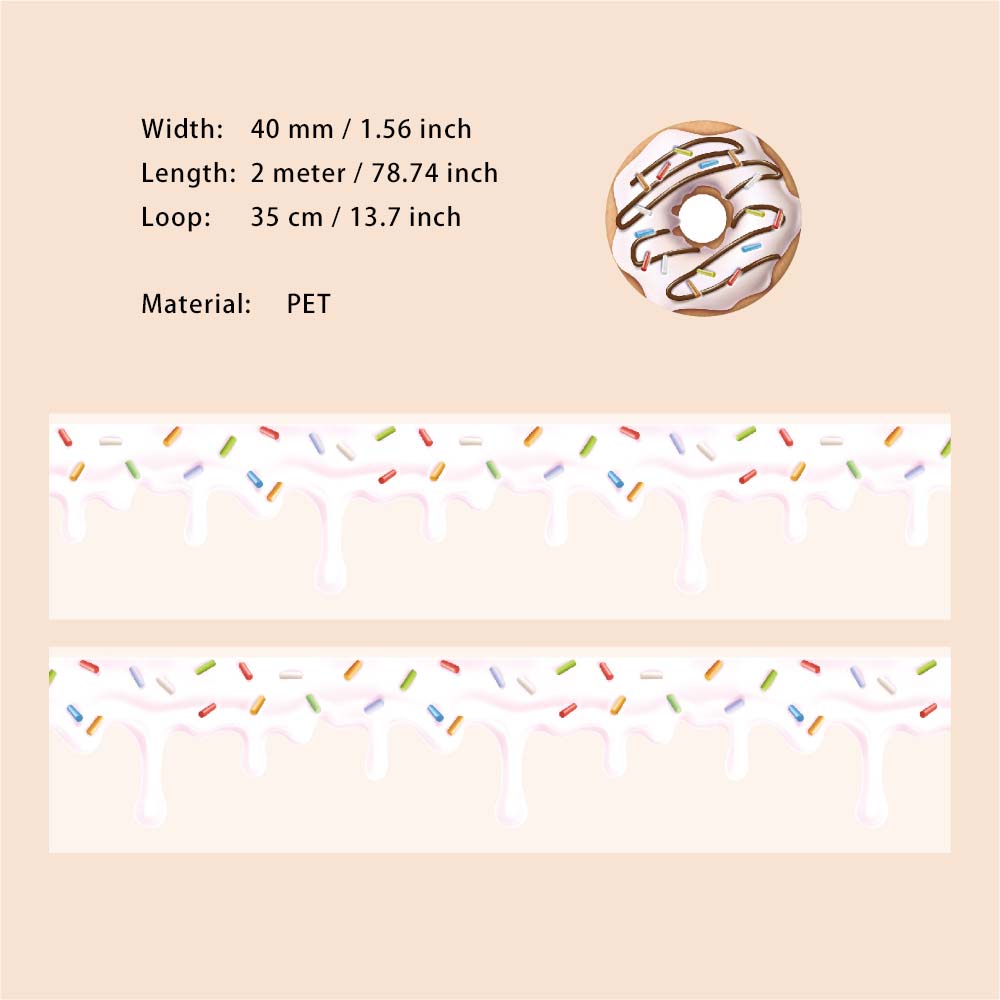 1 Roll Chocolate Cream Theme PET Tape NYXL