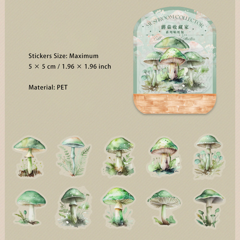 20 Pcs PET Mushroom Stickers MGSCJ