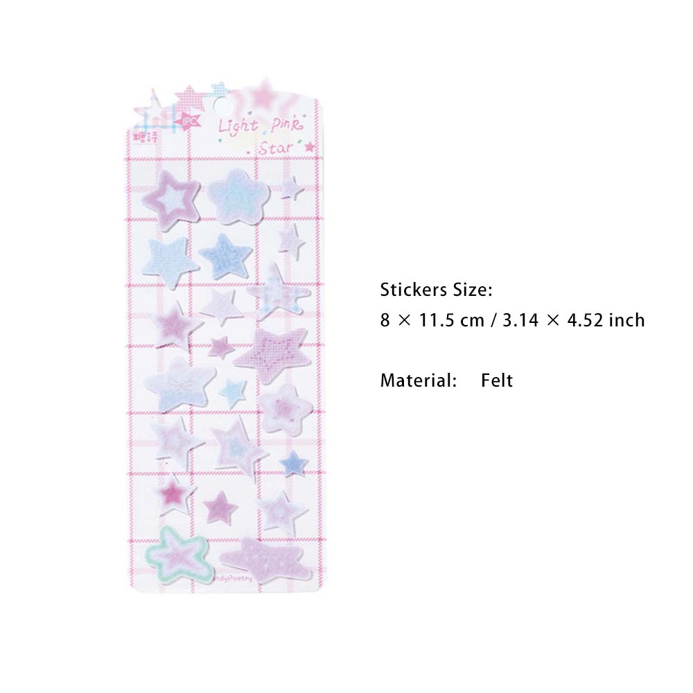 1 Sheet Fabric Star Stickers ZDXX