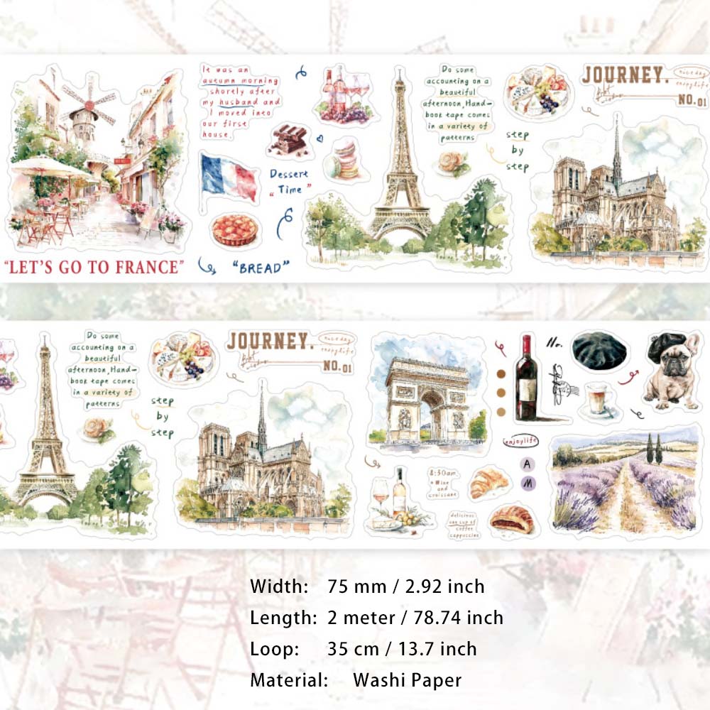 1 Roll Global Travel Washi Stickers Tape LMDLX