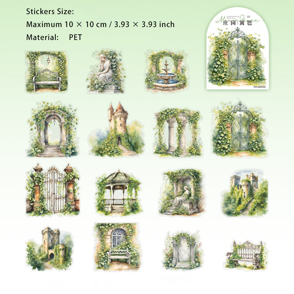 15 Pcs Garden Themed PET Stickers ZYLB