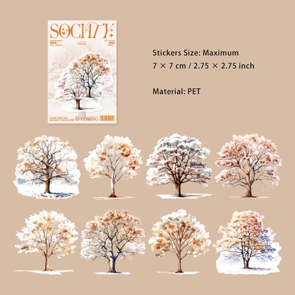 16 Pcs Winter Tree Stickers SLGH