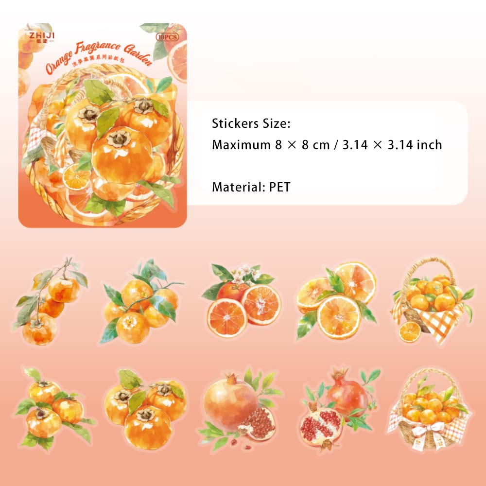 10 Pcs PET Fruit Stickers LMGY