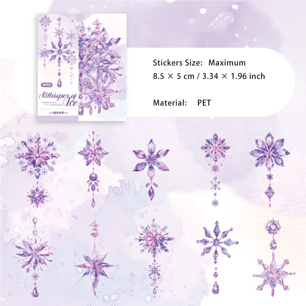 20 Pcs Snowflake PET Stickers BJYY