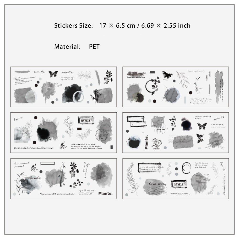 6 Sheets Creative PET Sitckers YLAZM