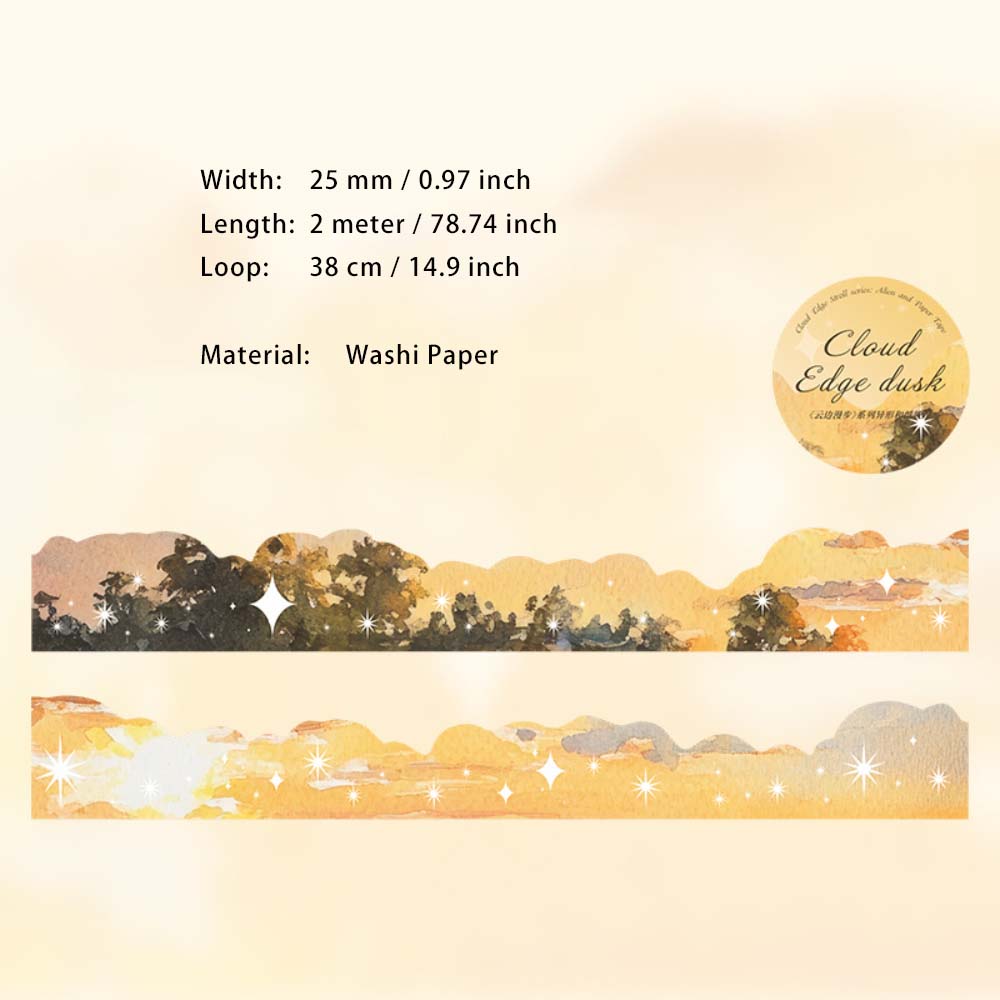 1 Roll Sunset Cloud Washi Stickers YBMB