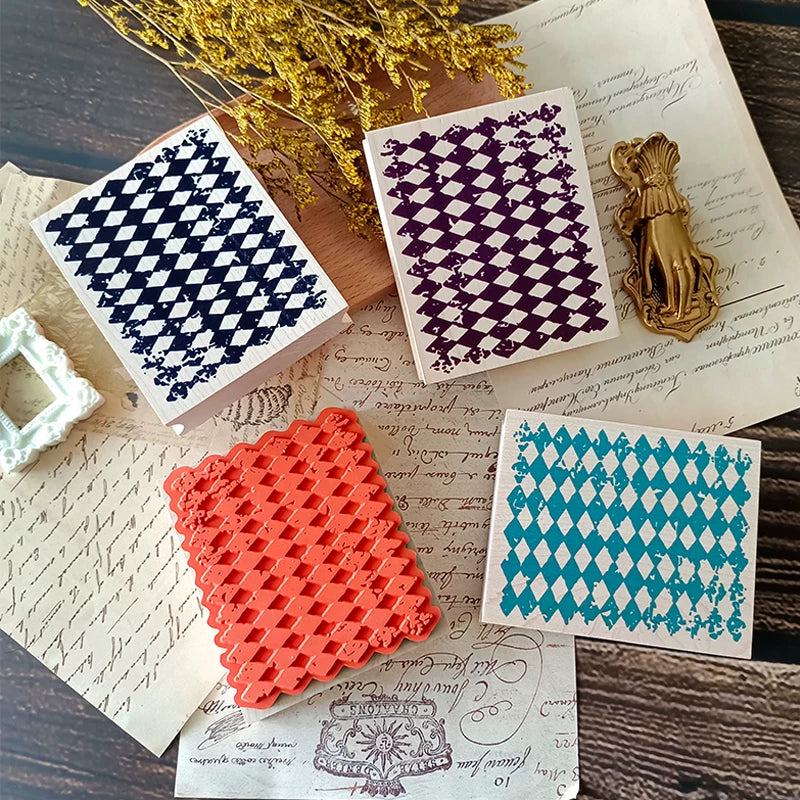 Checkerboard rubber stamp impression example