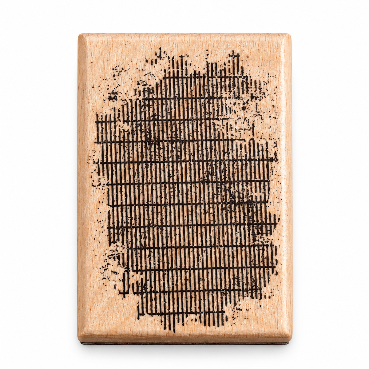 Distressed Crosshatch Wooden Stamp on a white background