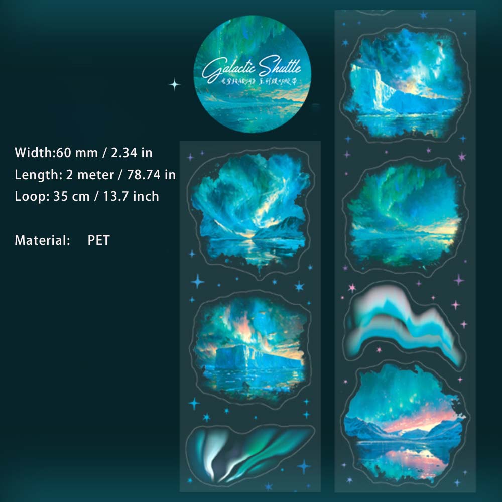 1 Roll Galexy Pre-cut PET Stickers Tape CSYH