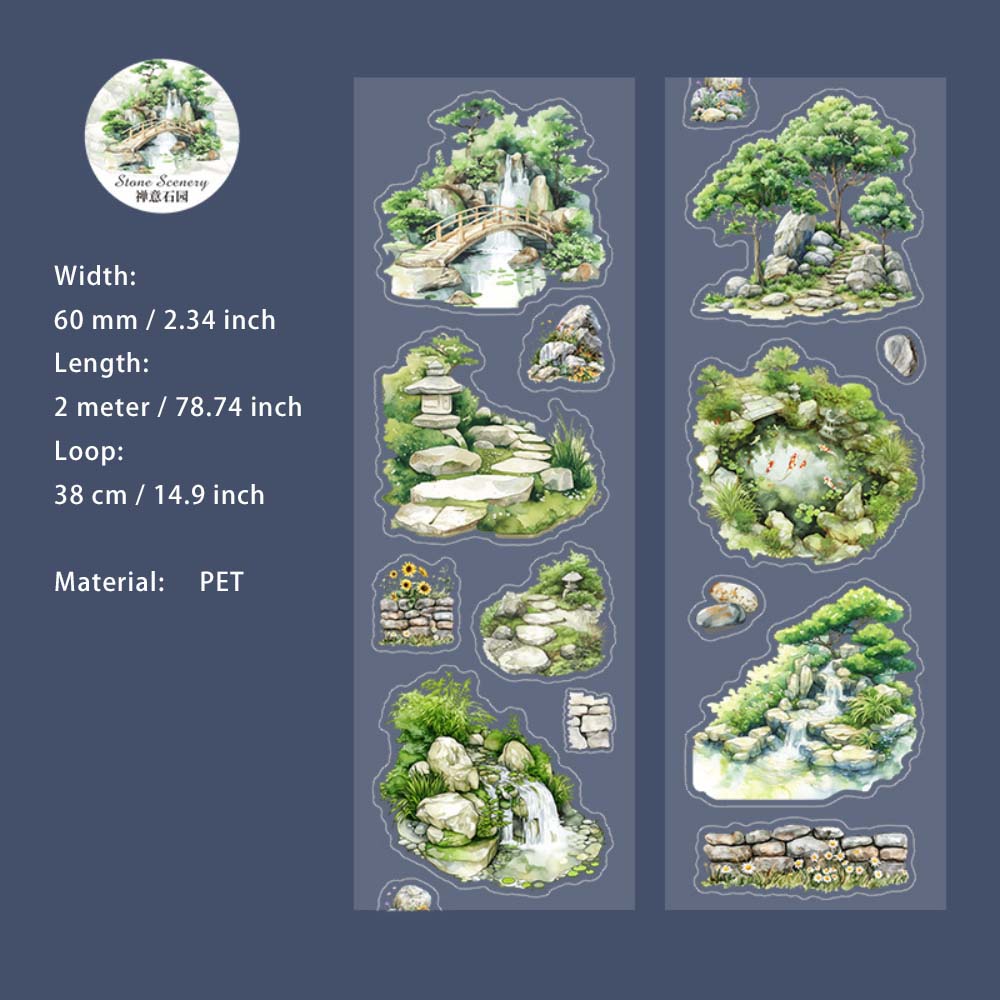 1 Roll Garden Theme Pre-cut PET Stickers Tape STXJ