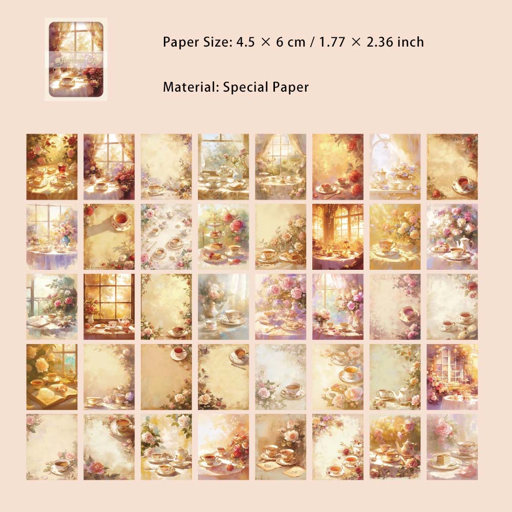 80 Sheets Vintage Painting Pocket Scrapbook Paper GDHJ