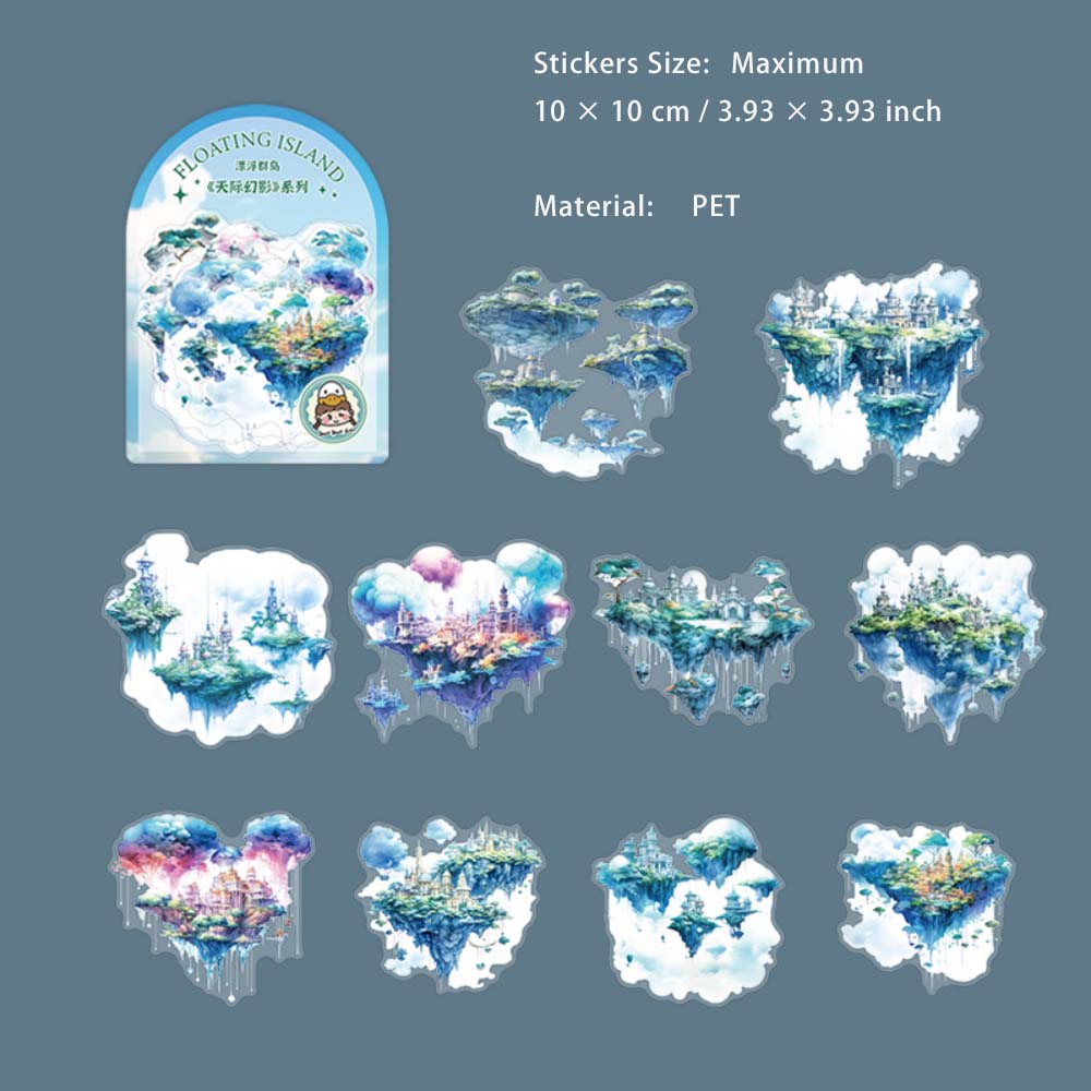 10 Pcs Fantasy Island PET Stickers TJHY