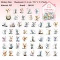 50 Pcs Cute Cat PET Stickers MMWO