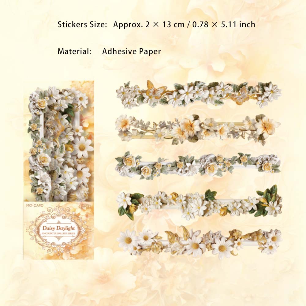 10 Pcs Long Flower Stickers XHCL