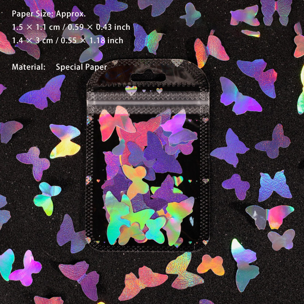 40 Pcs Holographic Paper Butterfly  DYXL