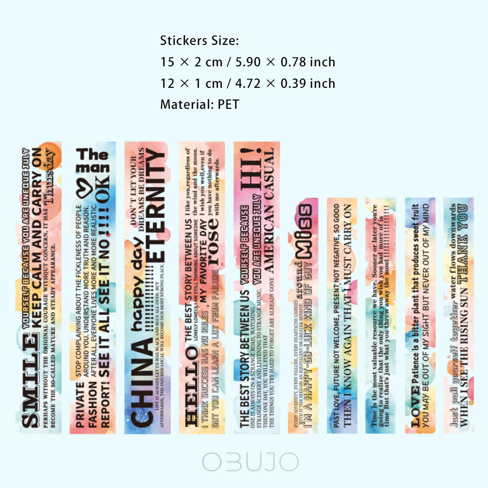 30 Pcs PET Quote Stickers SMLY