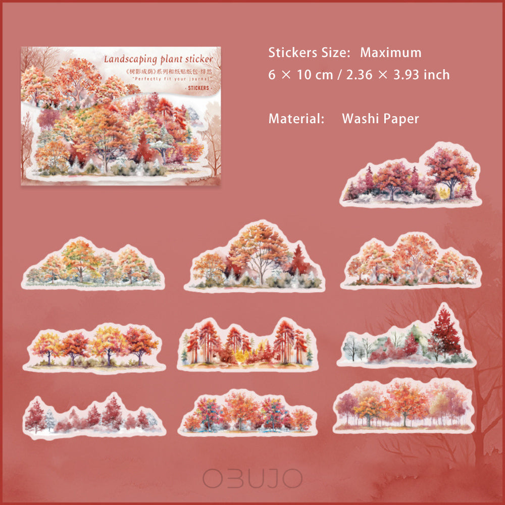 20 Pcs Seasonal Tree Forest Washi Stickers SYCY