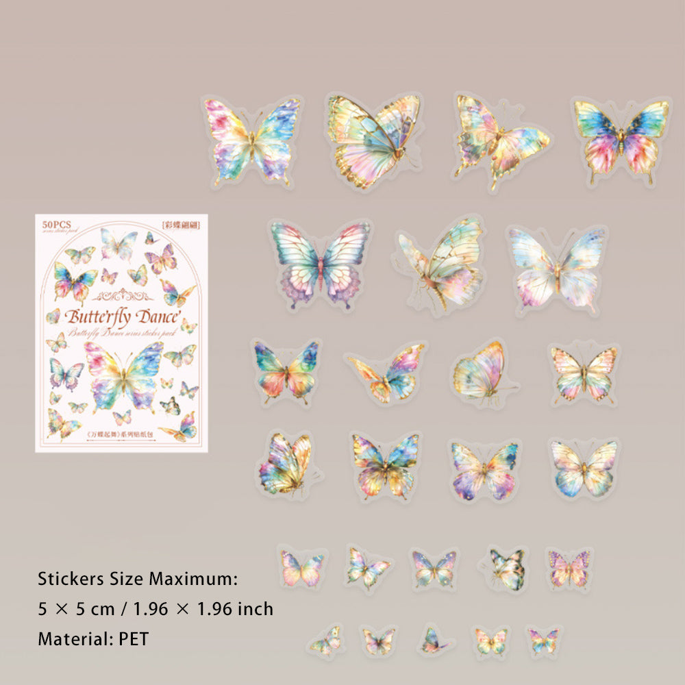 50 Pcs Butterfly Stickers WDQW